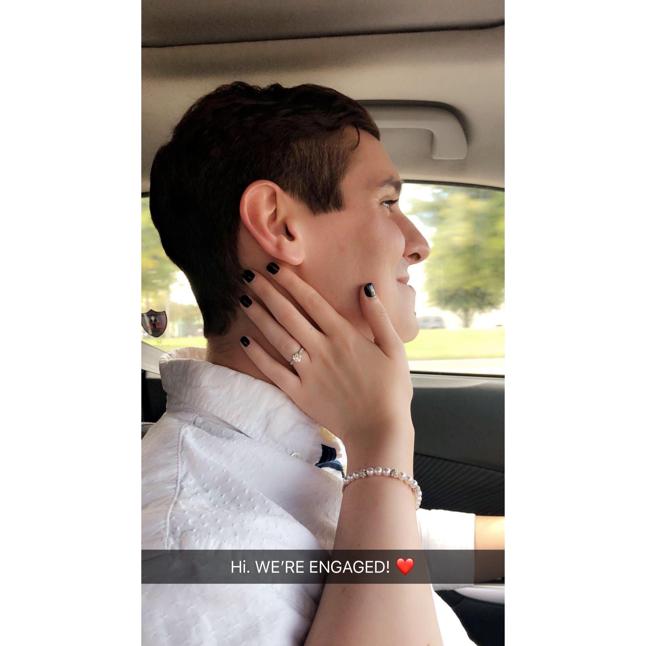Josh designed the ring himself with a diamond that’s been in his grandma’s family for generations