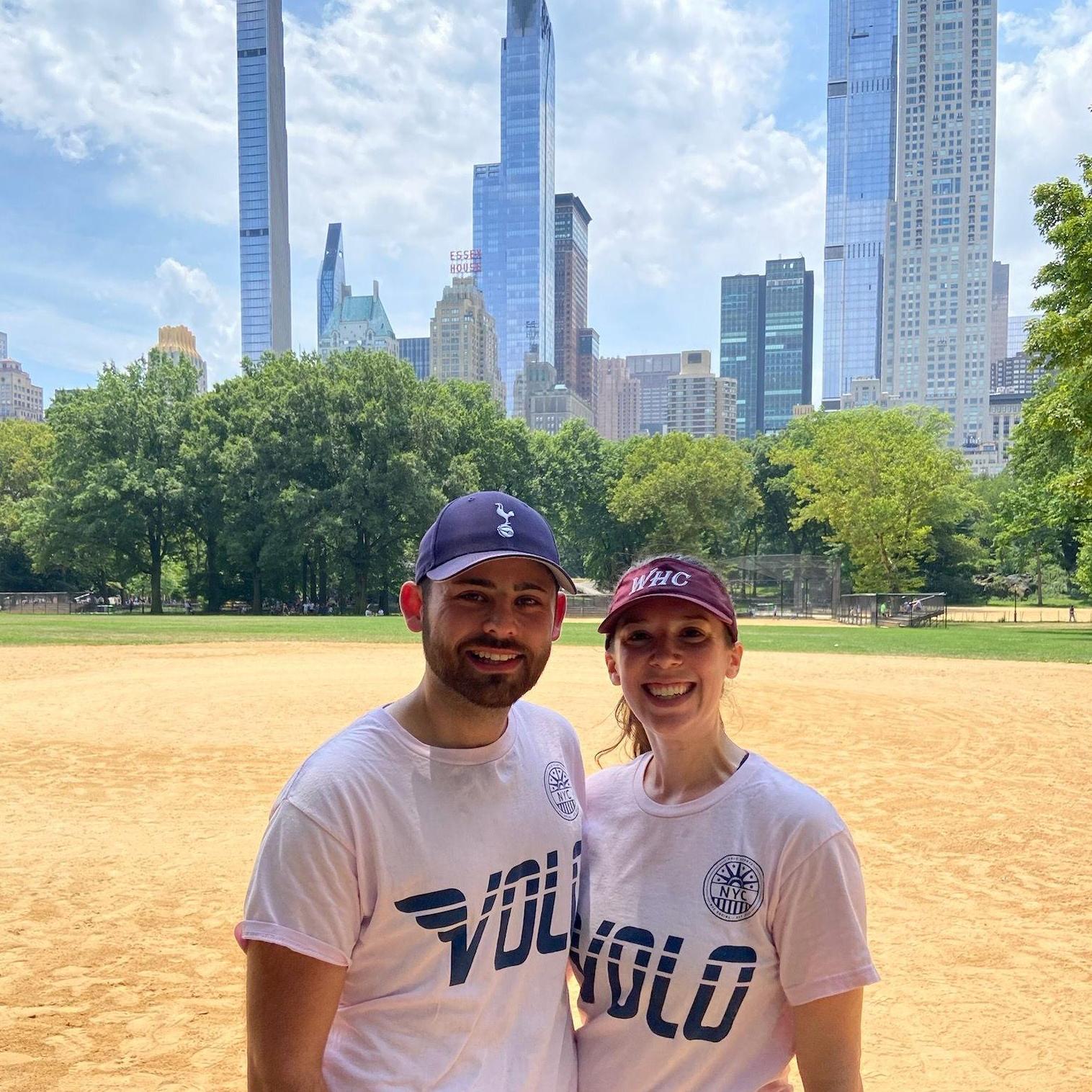 Playing in our Central Park softball league