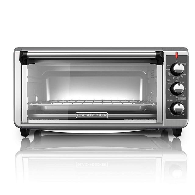 Spectrum Brands - BLACK+DECKER TO3250XSB 8-Slice Extra Wide Convection Countertop Toaster Oven, Includes Bake Pan, Broil Rack & Toasting Rack, Stainless Steel/Black