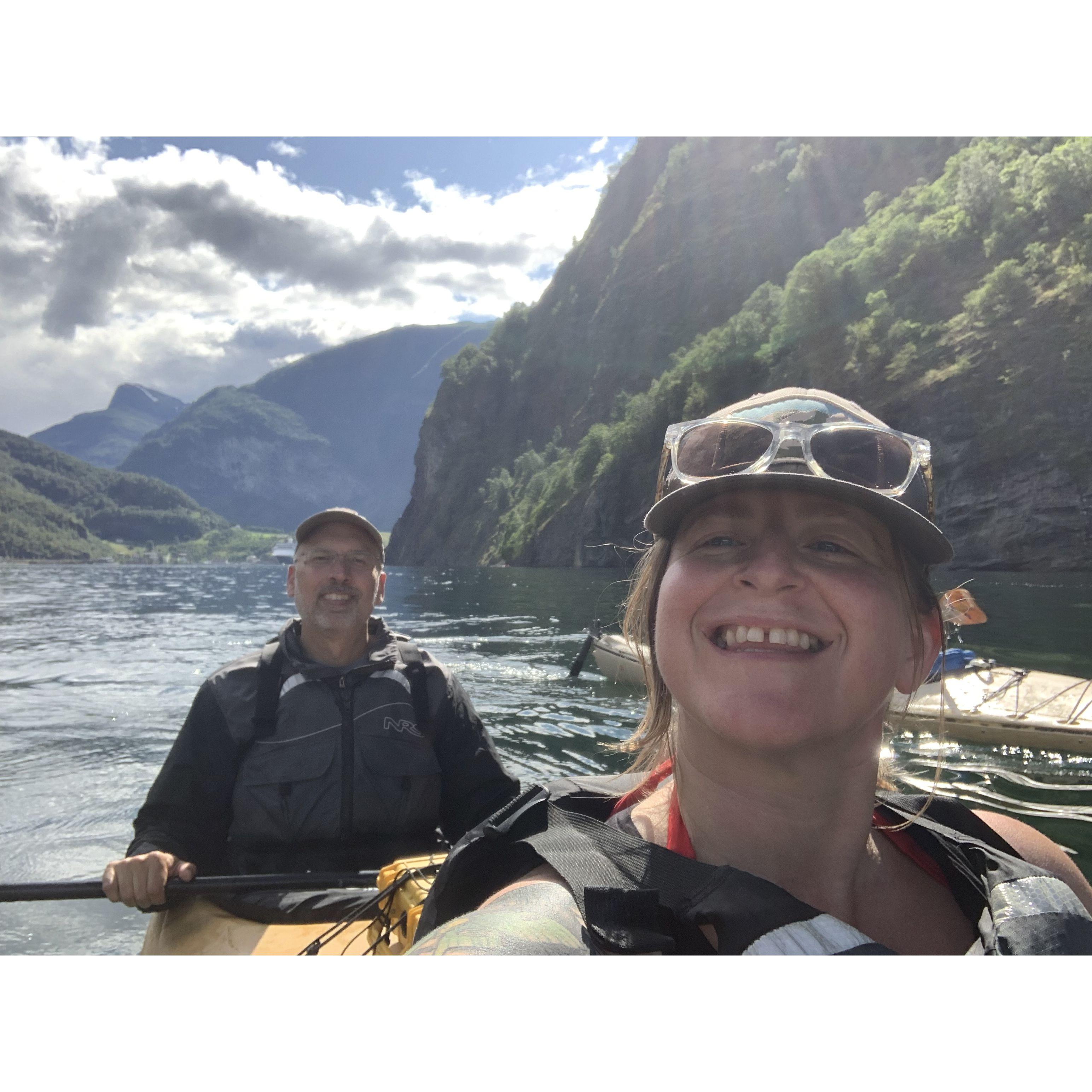On a kayak trip in Flaam, Norway