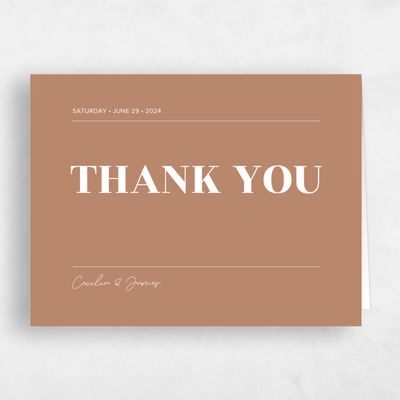 Camel, Brown Wedding Thank You - Valier Type