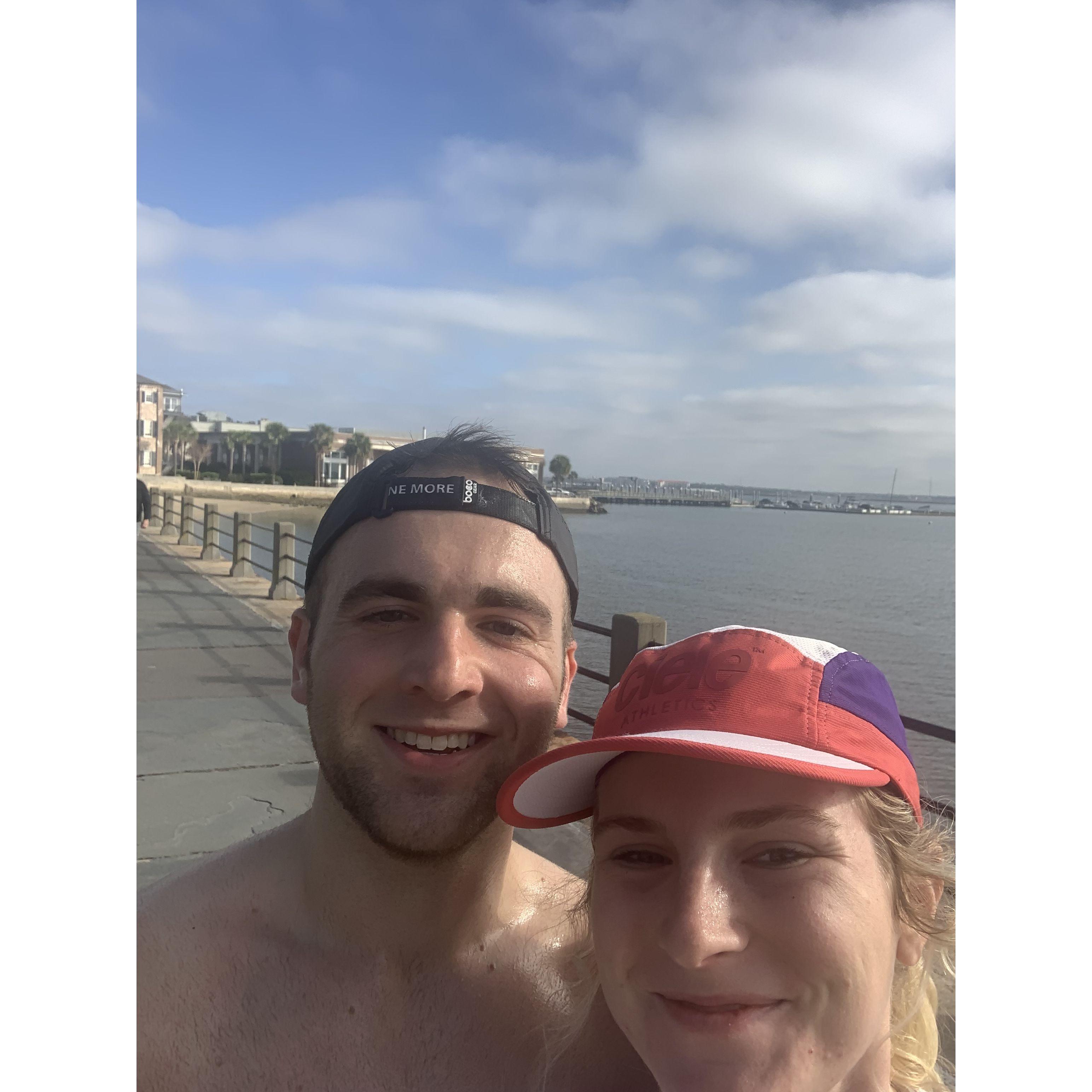 Preston humored me and signed up for a 1/2 marathon with me