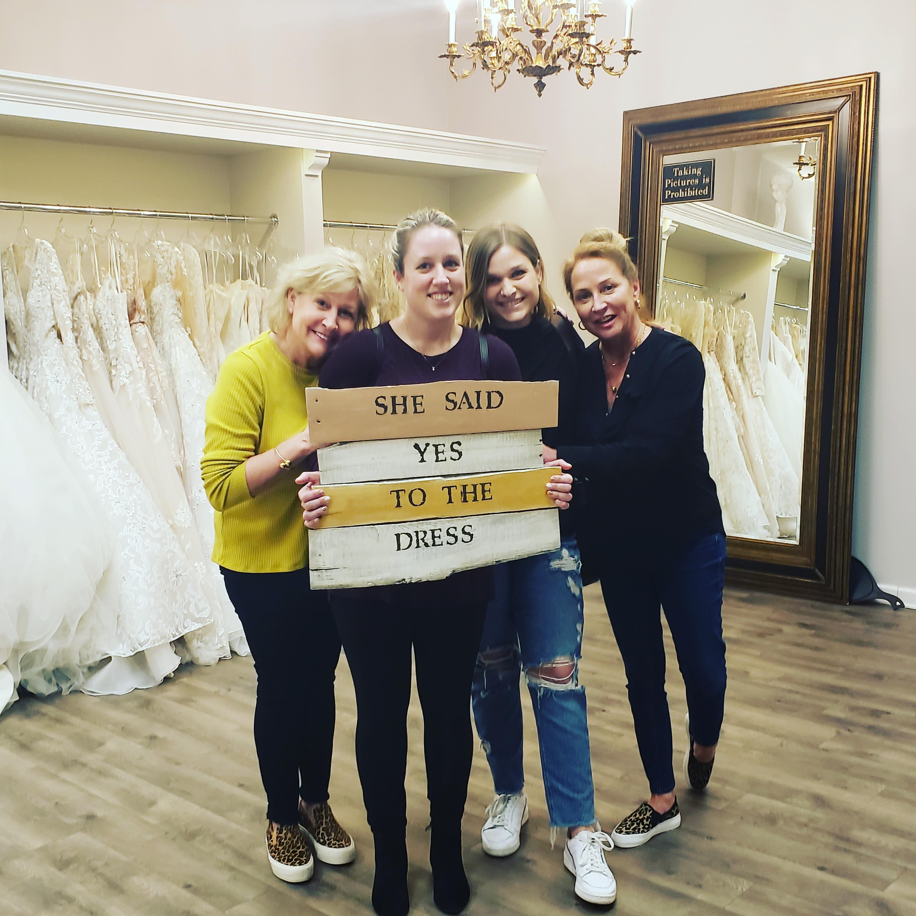 I said "yes to the dress" last weekend with my mom, sister and dear friend, Darlene, by my side!