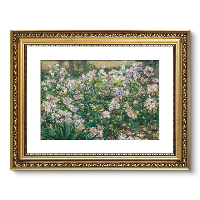 ARPEOTCY Vintage Gold Framed Wall Art, 11x14 inch Flower Scenery Retro Paintings, Floral Canvas Prints Artwork with Antique Frame, Victorian Wall Picture Decor for Room Gallery Living Room