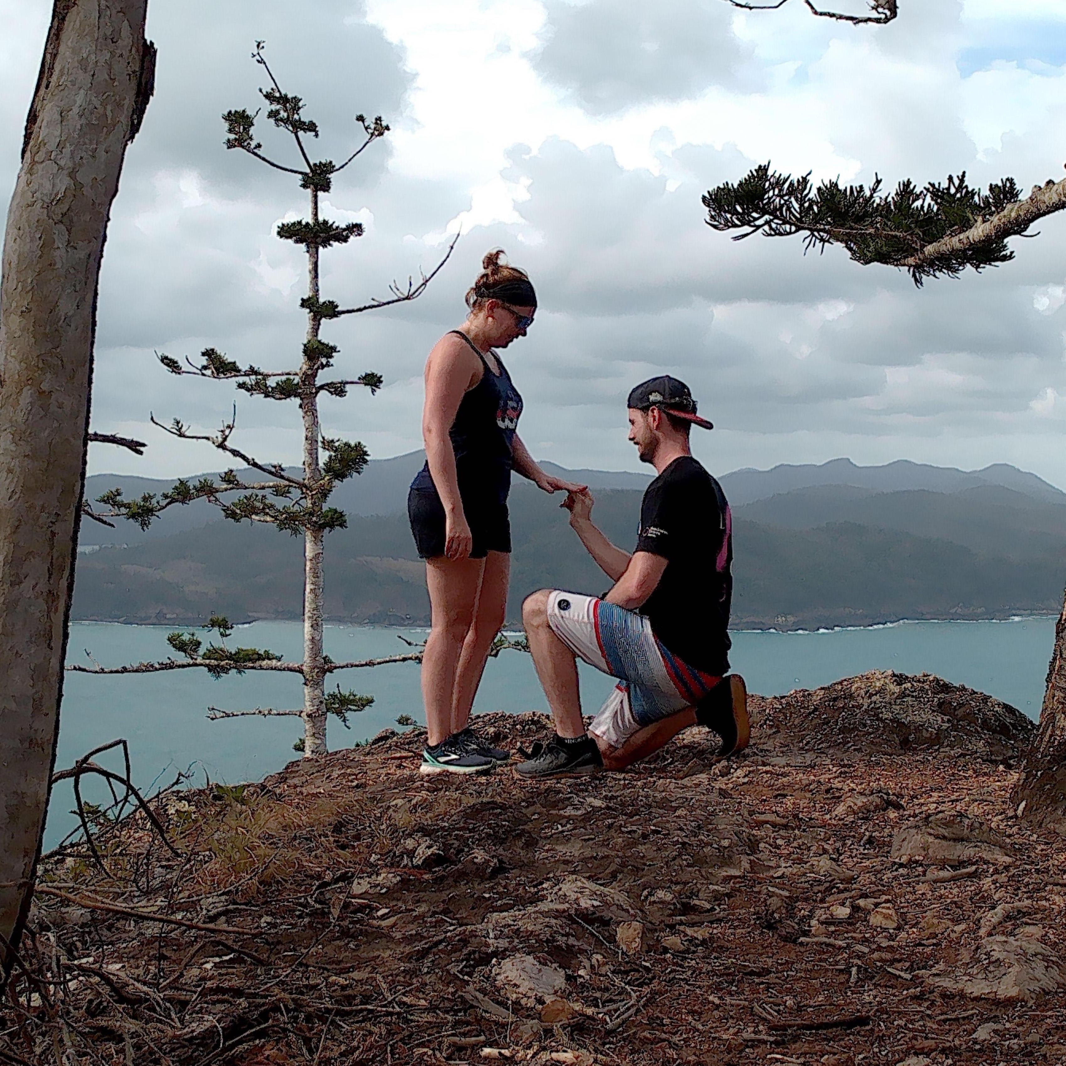 Drew popped the question to Kristina at the very top of Hamilton Island on their trip to Australia in 2018.