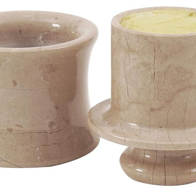 SPESHSTONES Marble Butter Keeper 4'' Inches Verona Handmade Butter Dish For Soft Butter - French Butter Crock With Lid, Butter Holder & Butter Keeper For Kitchen Counter
