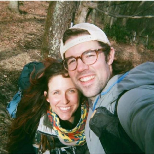Disposable camera selfies in the woods.