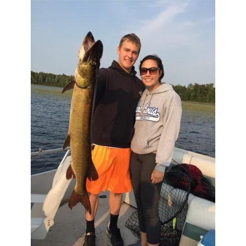 Nate's biggest catch on his right and second on his left! (Haha! 39 in Muskie)