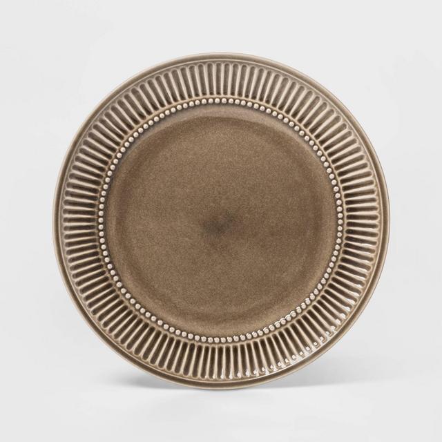 10.6" Stoneware Breman Embossed Dinner Plate Taupe - Threshold™