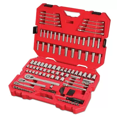 Shop CRAFTSMAN CRAFTSMAN 135-Piece Standard (SAE) and Metric Combination Polished Chrome Mechanics Tool Set (1/4-in; 3/8-in; 1/2-in;)