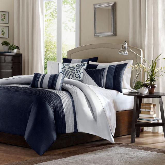 Madison Park Amherst 7-Piece King Comforter Set in Navy