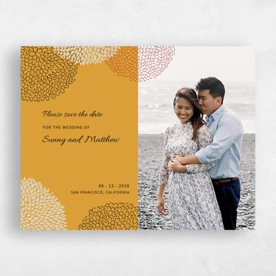 Mustard, Yellow Wedding Save the Date - Mikasa Portrait