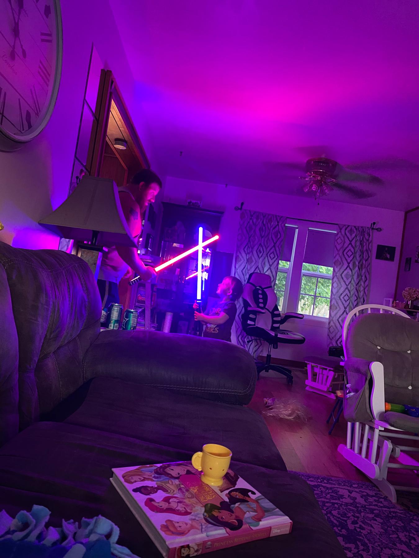 An epic lightsaber battle!
