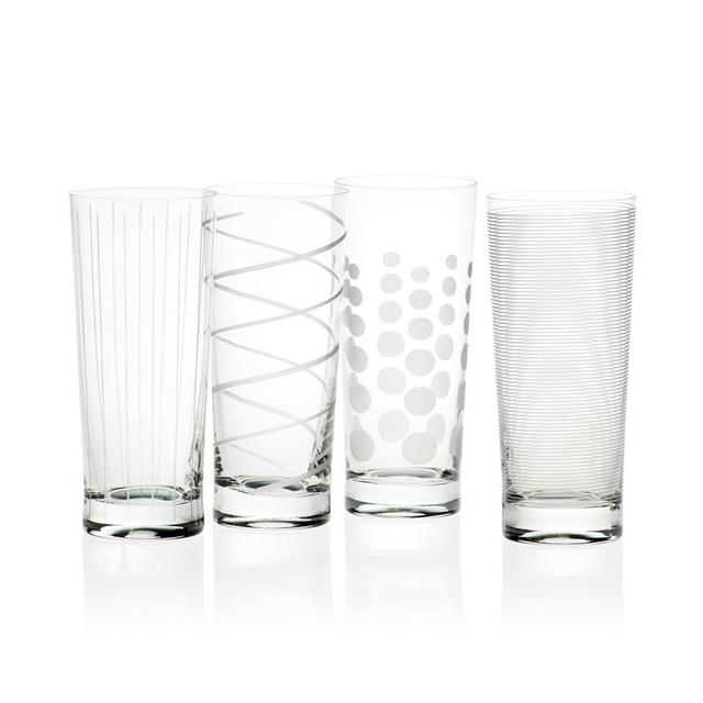 Mikasa Cheers Patterned Highball Glasses, Set of 4
