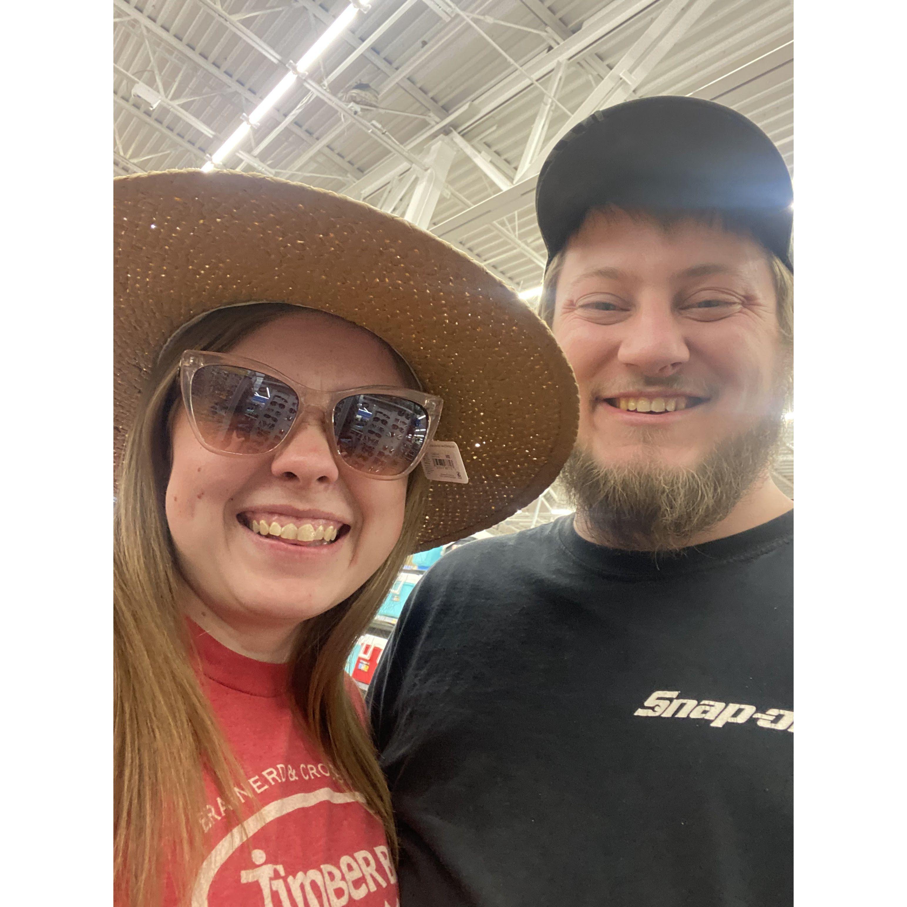 Always have to try on the funky hats and sunglasses that Kyle manages to find ;)
