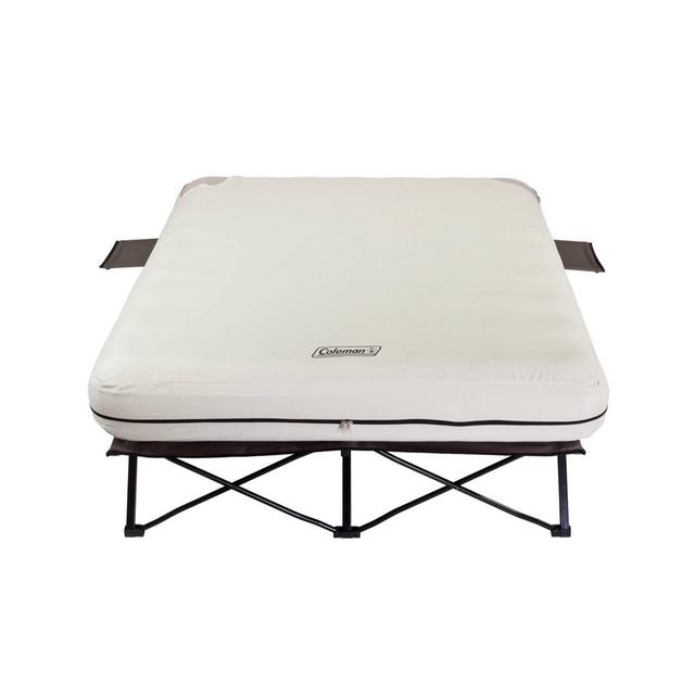 Coleman Queen Air Mattresswith Side Tables and 4D Battery Pump - Cream