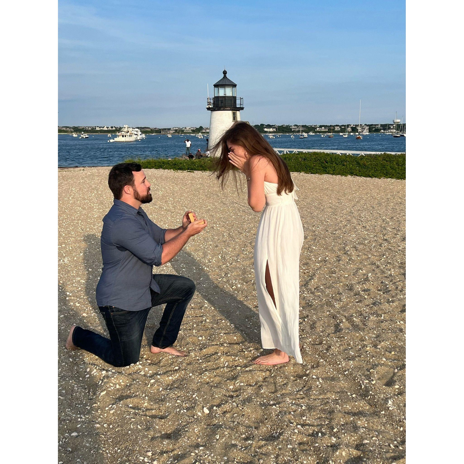 Engagement at Brant Point in Nantucket