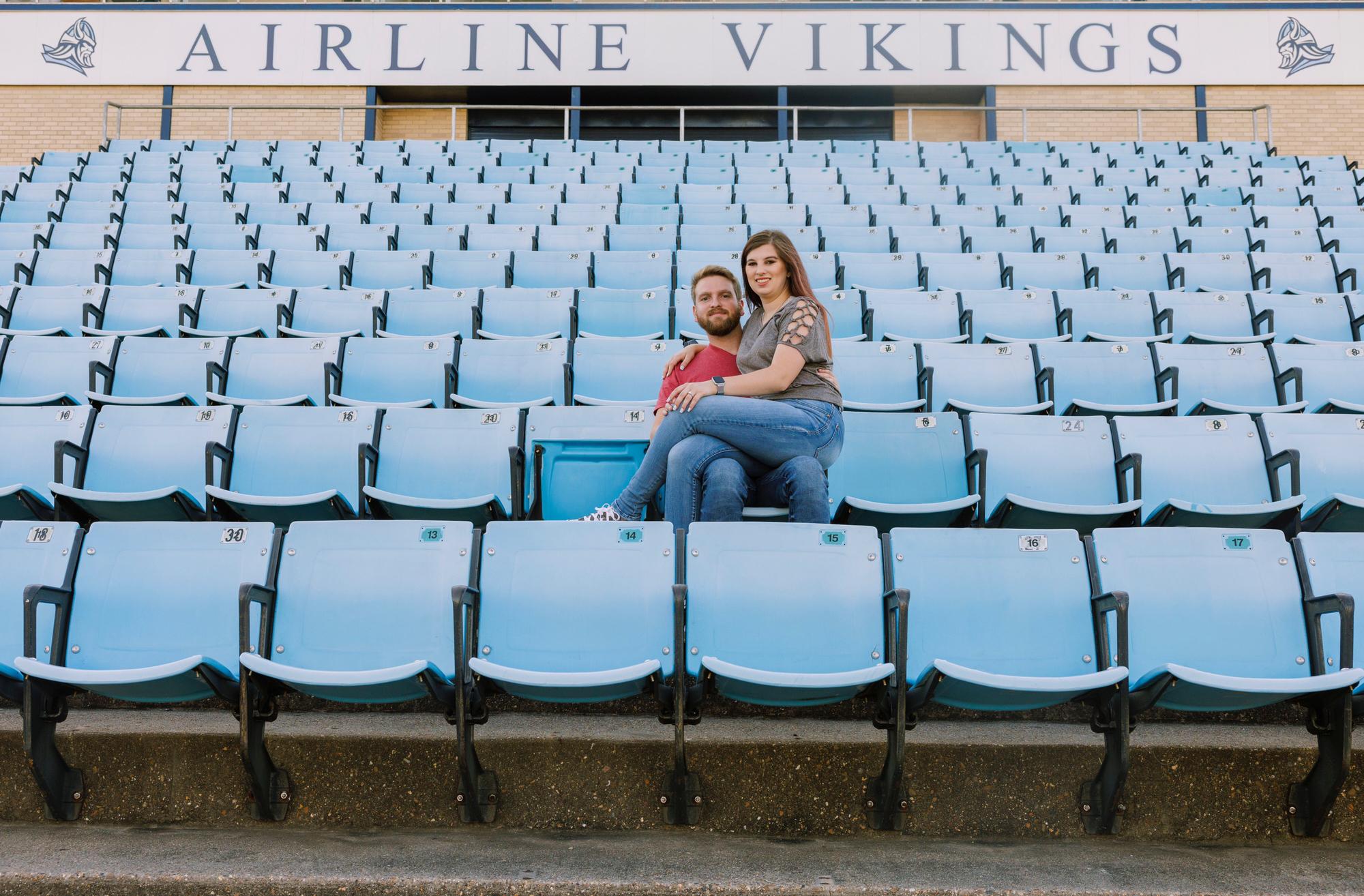 Engagement photo at Airline Viking Stadium