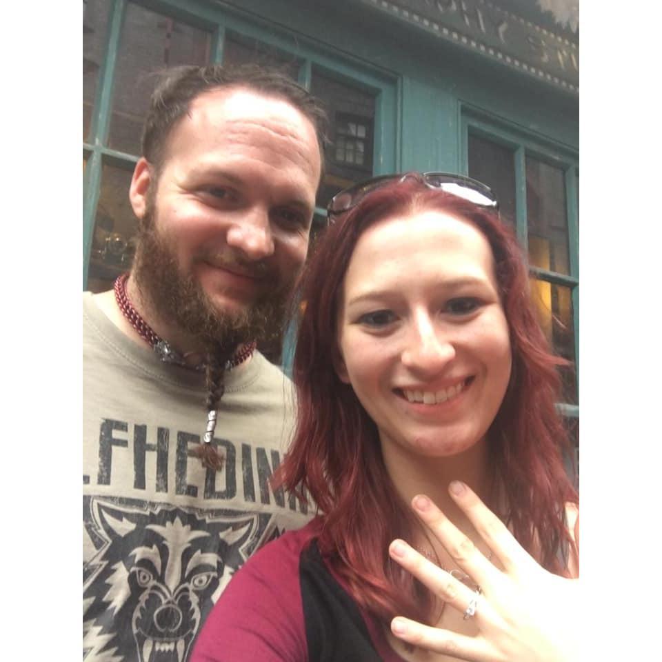 This was taken right after Zechary proposed to me :) It was so sweet and perfect and just what every Harry Potter fan girl could ever dream of!