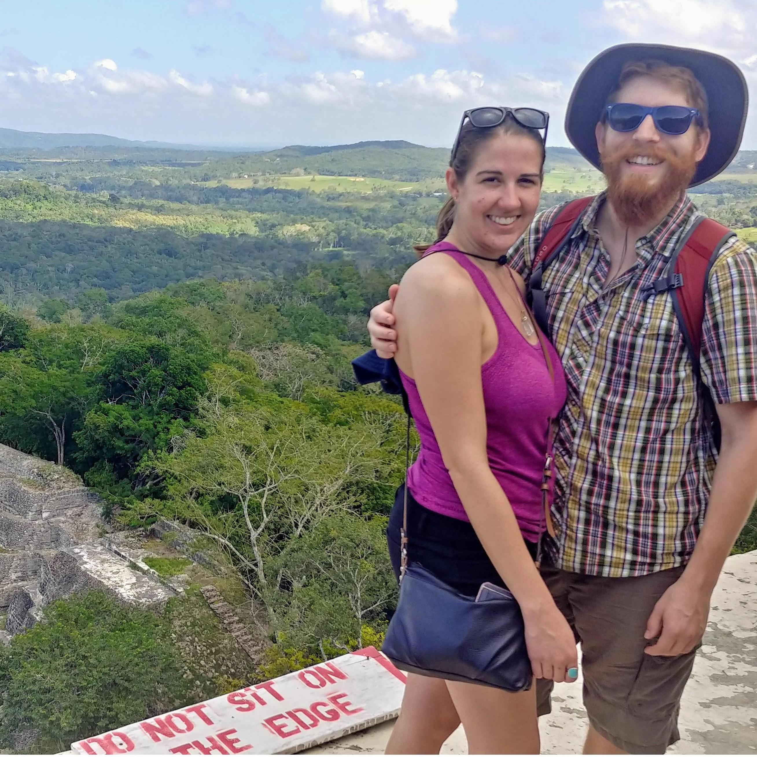 Here we are on top of the world! (Jk, just on top of a pyramid)