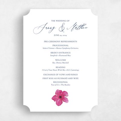 White Ticket Wedding Program - Kaumana