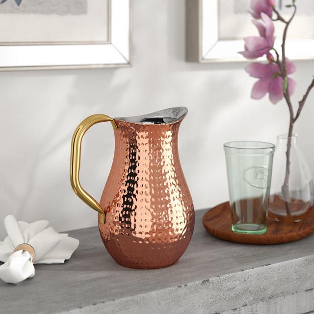 Demar Copper Serving Hammered Pitcher