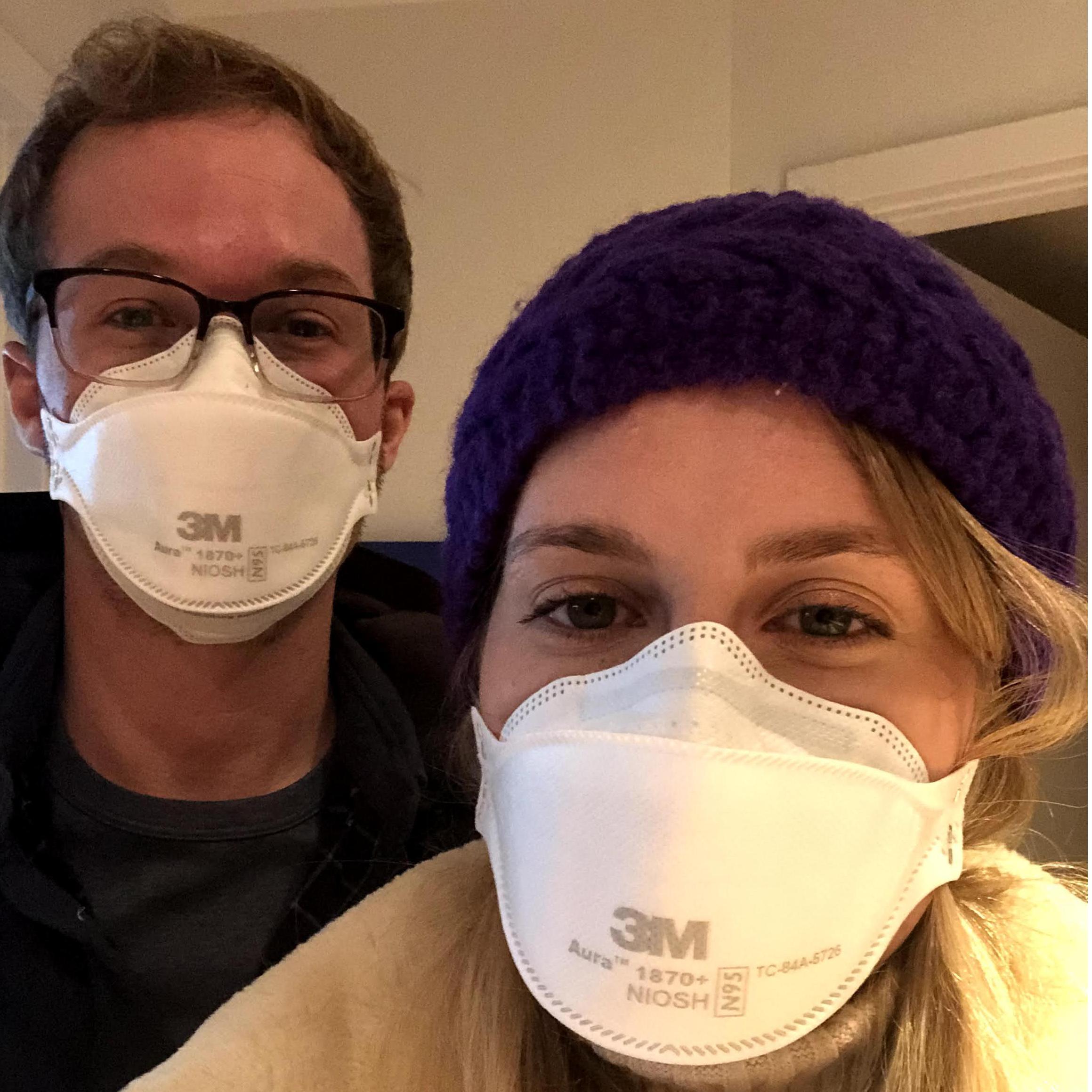 Emily and Austin surviving quarantine together in their one bedroom Brooklyn apartment
