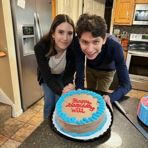 Margo and William celebrating William's birthday