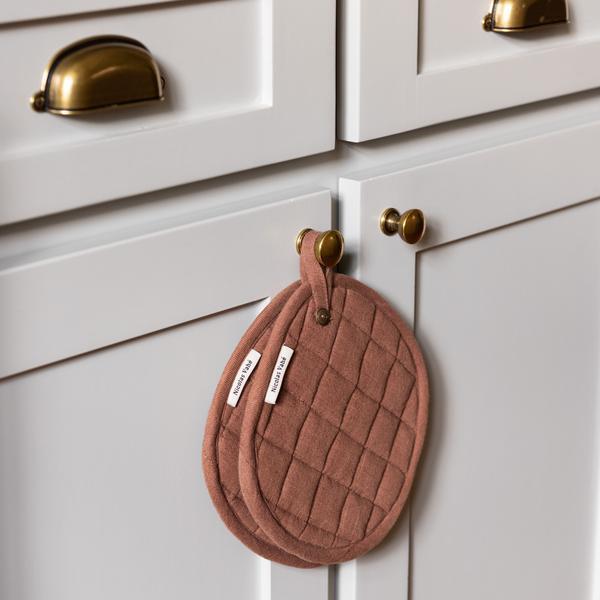 Linen Brown Potholders