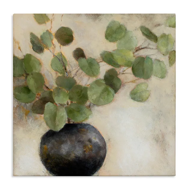 Stupell Industries Green Potted Eucalyptus Leaves Canvas Art, 24" x 24"