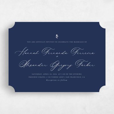 Blue Ticket Wedding Invitation - Kiruna Classic