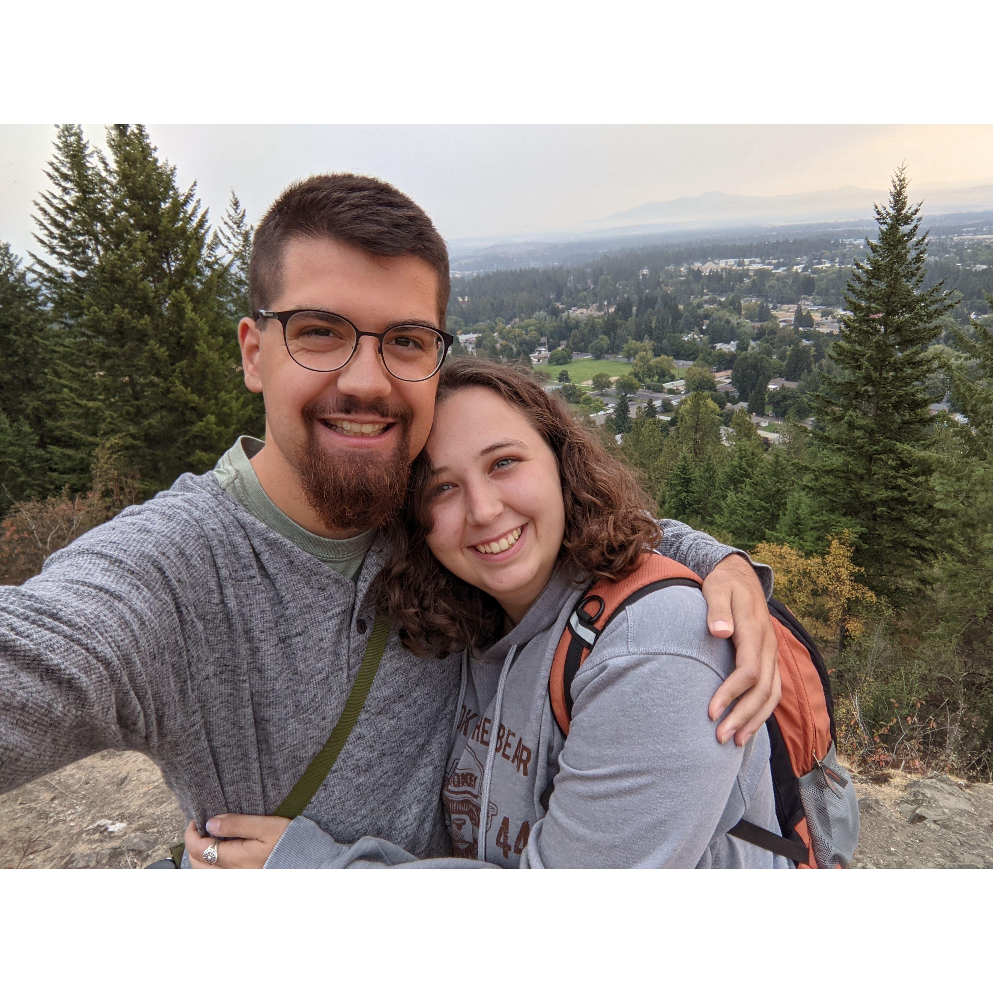 Sunrise hike up Holmberg Park first day for Fall Semester '21 - this became a tradition every school year. 9/8/21
