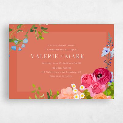 Burnt Orange Wedding Invitation - Dicha Landscape