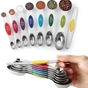 Spring Chef Multicolor SS Magnetic Measuring Spoons Set of 8 - 2 Pack