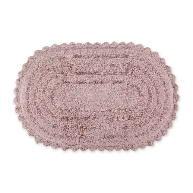 Design Imports Mauve Large Oval Crochet Bath Mat