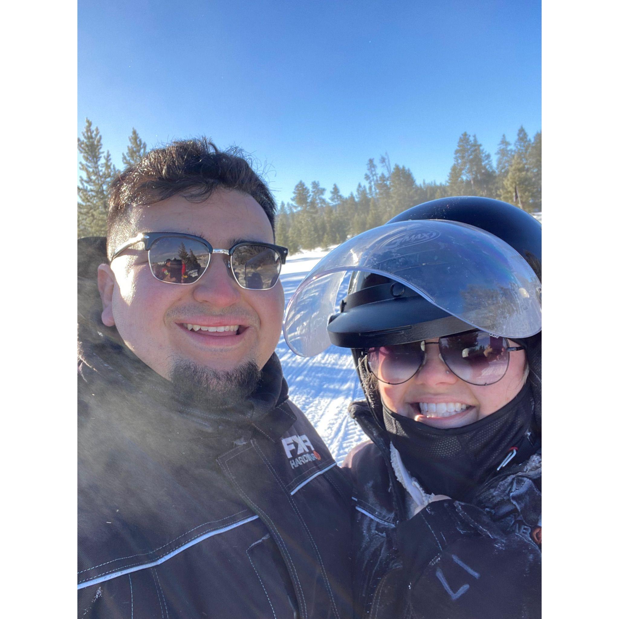 snowmobiling in Yellowstone 2023. WE LOVE MT