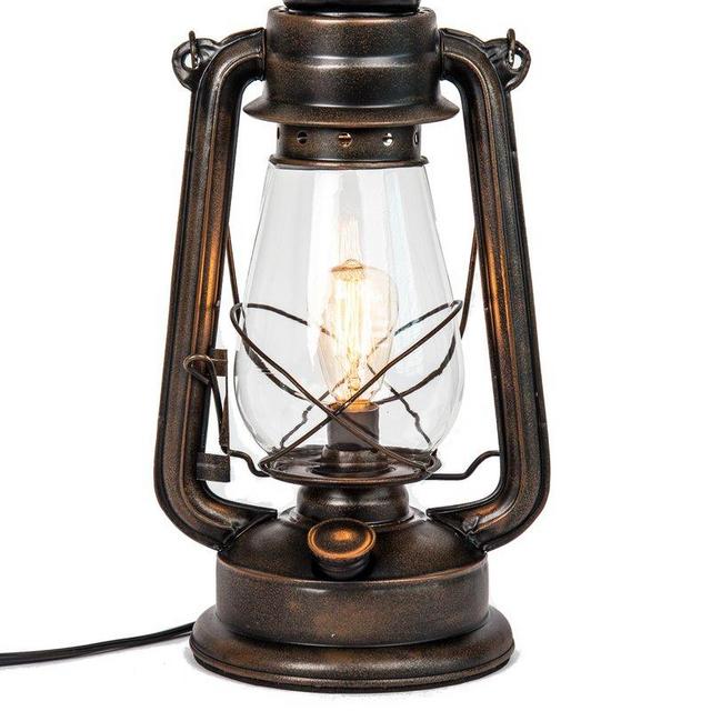 Lantern table lamp Medium Patina finish Dimmable
