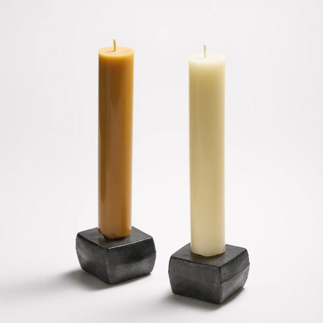 Cast Iron Candle Holders, Forged in New York
