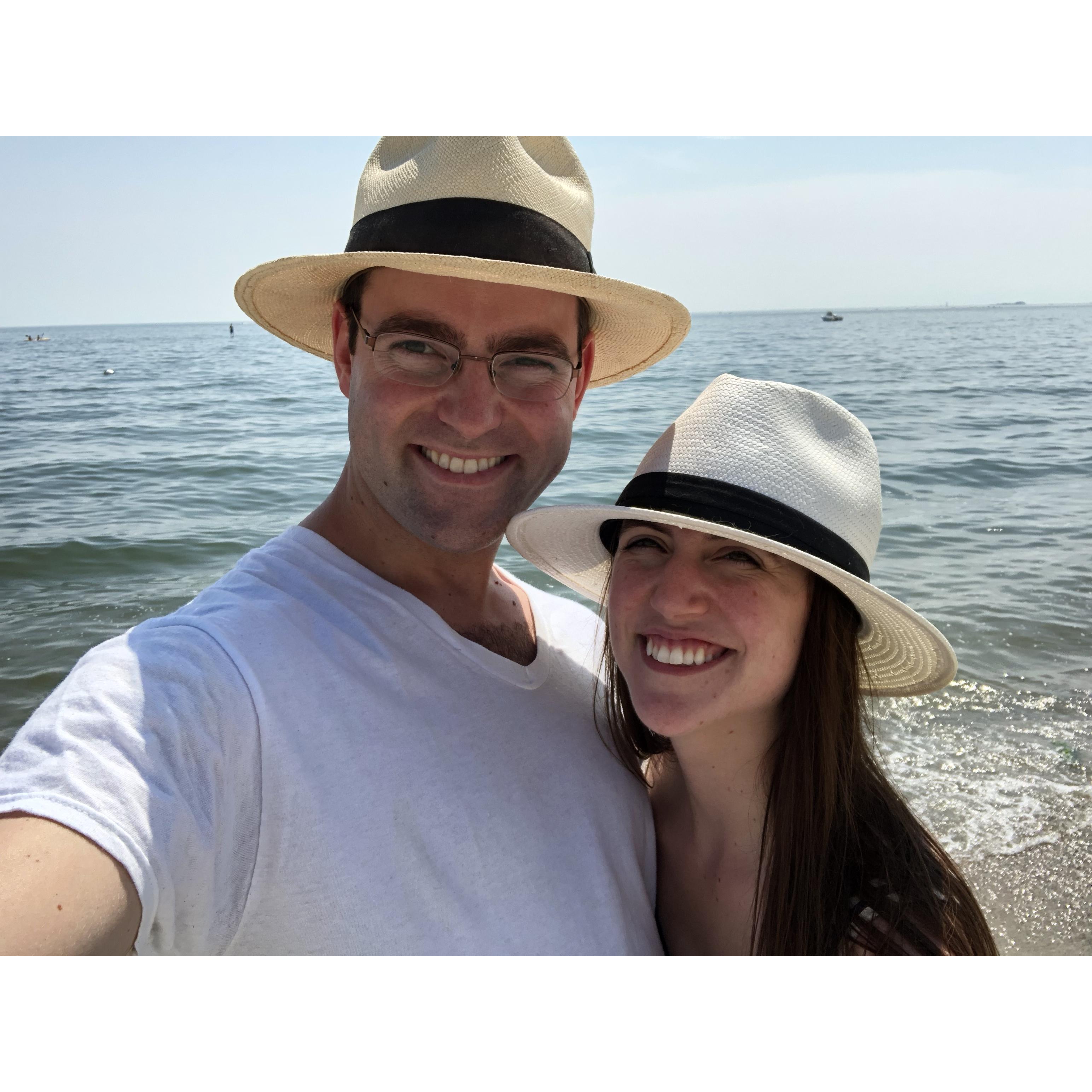 Enjoying time at the beach in CT