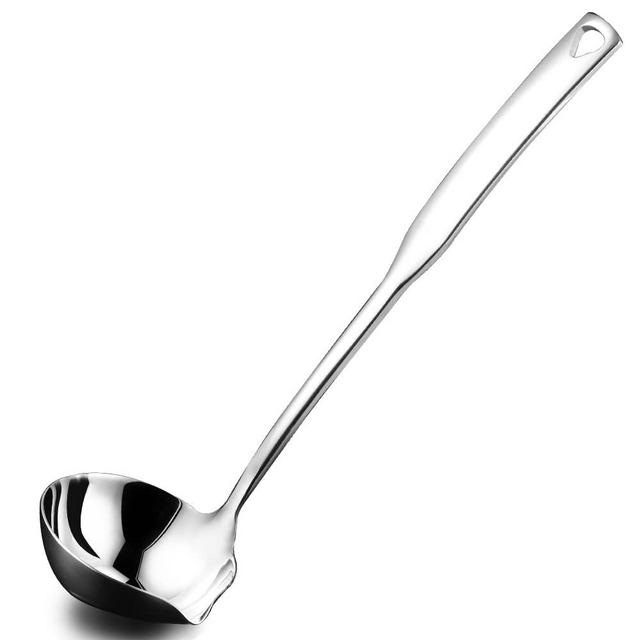 Hvanam Kitchen Soup Ladle 304 Stainless Steel Punch Metal Luminous Ladell Spoons With Pour Spout Gravy Ladles for Serving,Cooking,Canning,11.8 inch