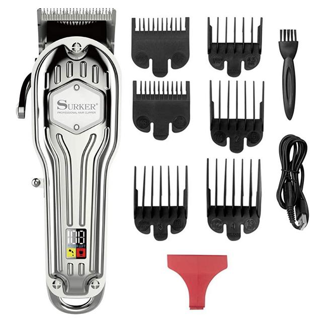 Surker Mens Hair Clippers Cord Cordless Hair Trimmer Professional Haircut & Grooming Kit For Men Rechargeable LED Display