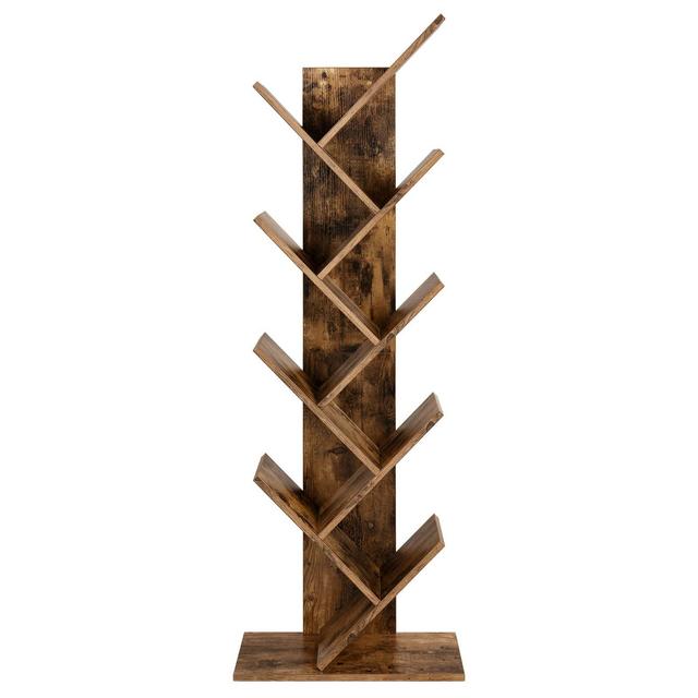 VASAGLE Bookshelf, 8-Tier Floor Standing Tree Bookshelf, with Shelves for Living Room, Home Office, Rustic Brown ULBC11BX