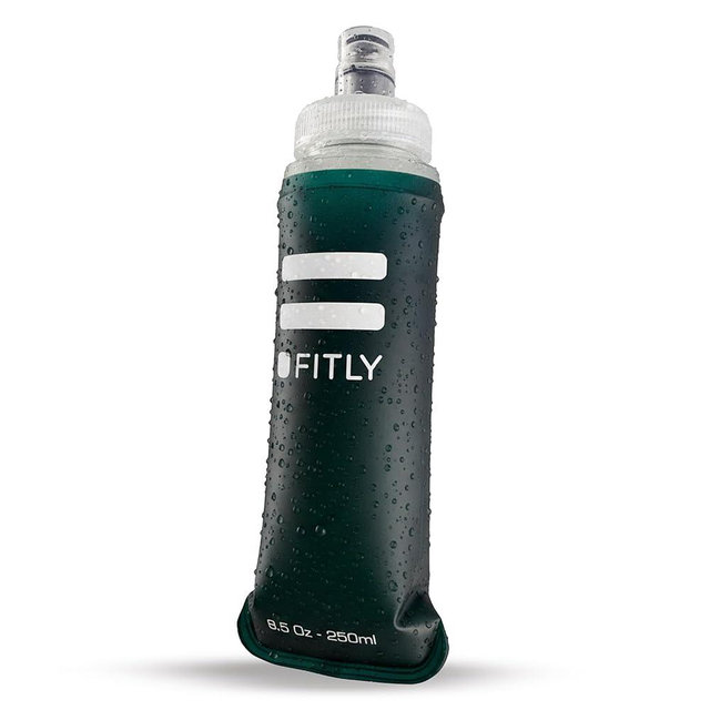 FITLY Soft Flask - Shrink As You Drink Soft Water Bottle for Hydration Pack - Folding Water Bottle Ideal for Running, Hiking, Cycling, Climbing & Rigorous Activity