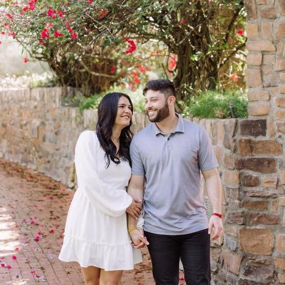 Engagement photo taken at the same place we had our prom pictures taken