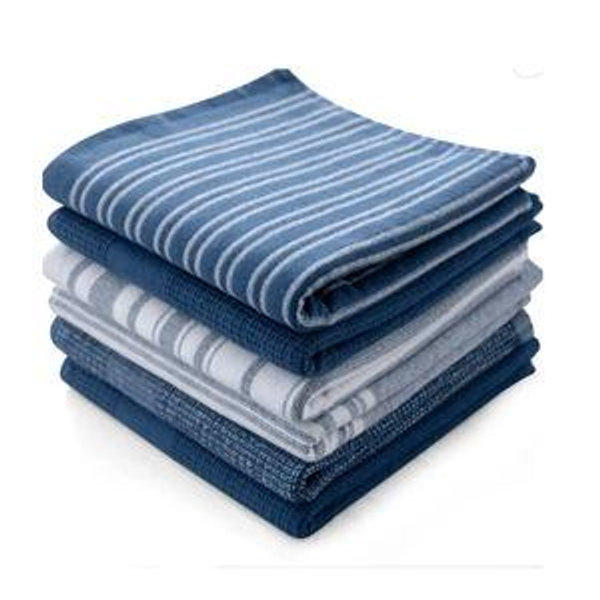 Lux Decor 6 Piece Kitchen Towels Set 16x26 100% Cotton Terry Cloth Ultra Absorbent, Soft, Durable