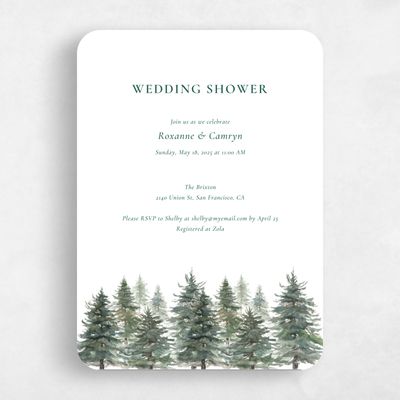 White Rounded Wedding Wedding Shower Invitation - Kelton Portrait