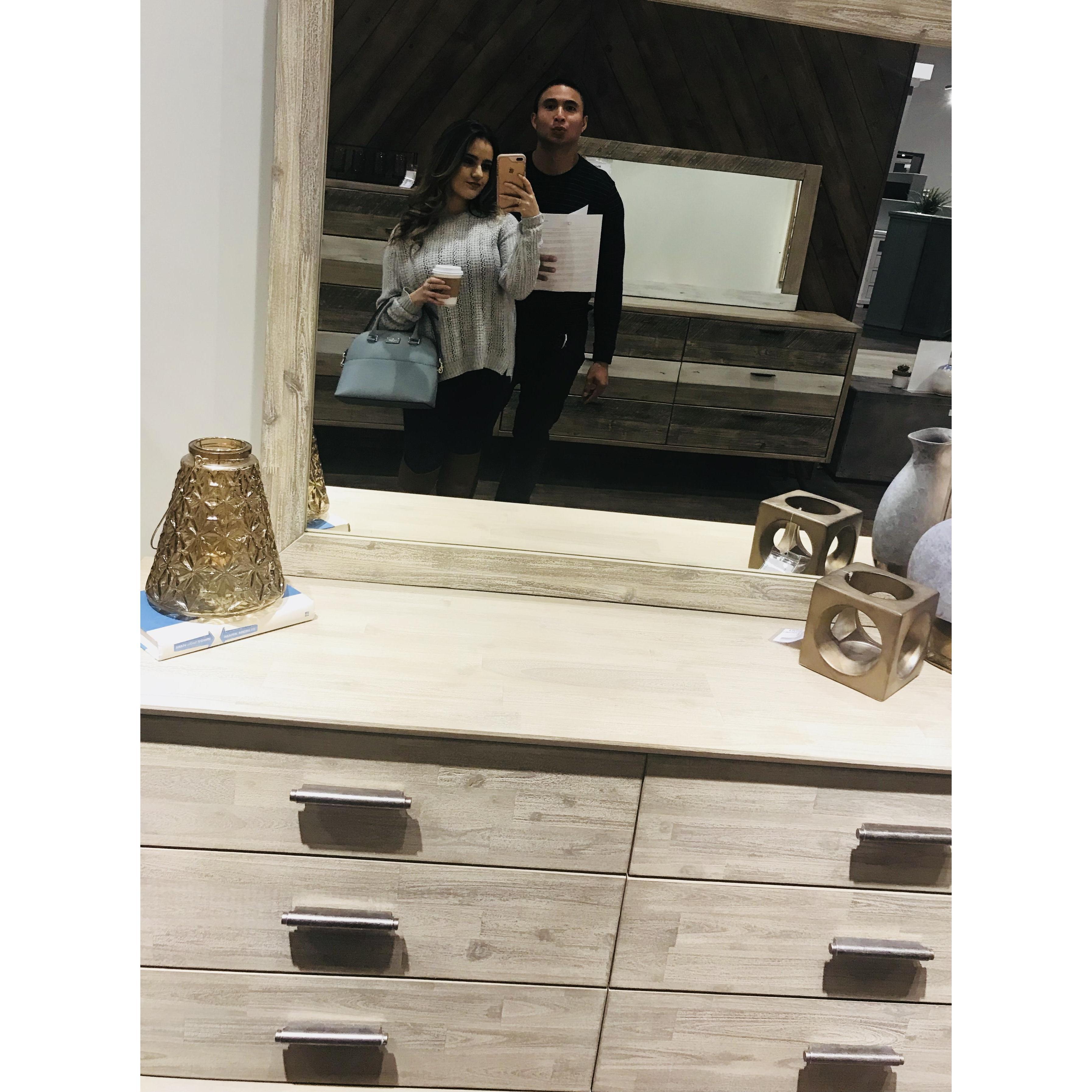 Our first time furniture shopping together. We got our first sectional this day, that is now in our loft :)
