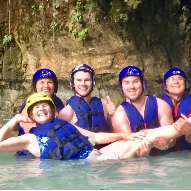 Tokarz family & Ali at the 27 Waterfalls in Dominican Republic (April, 2017)