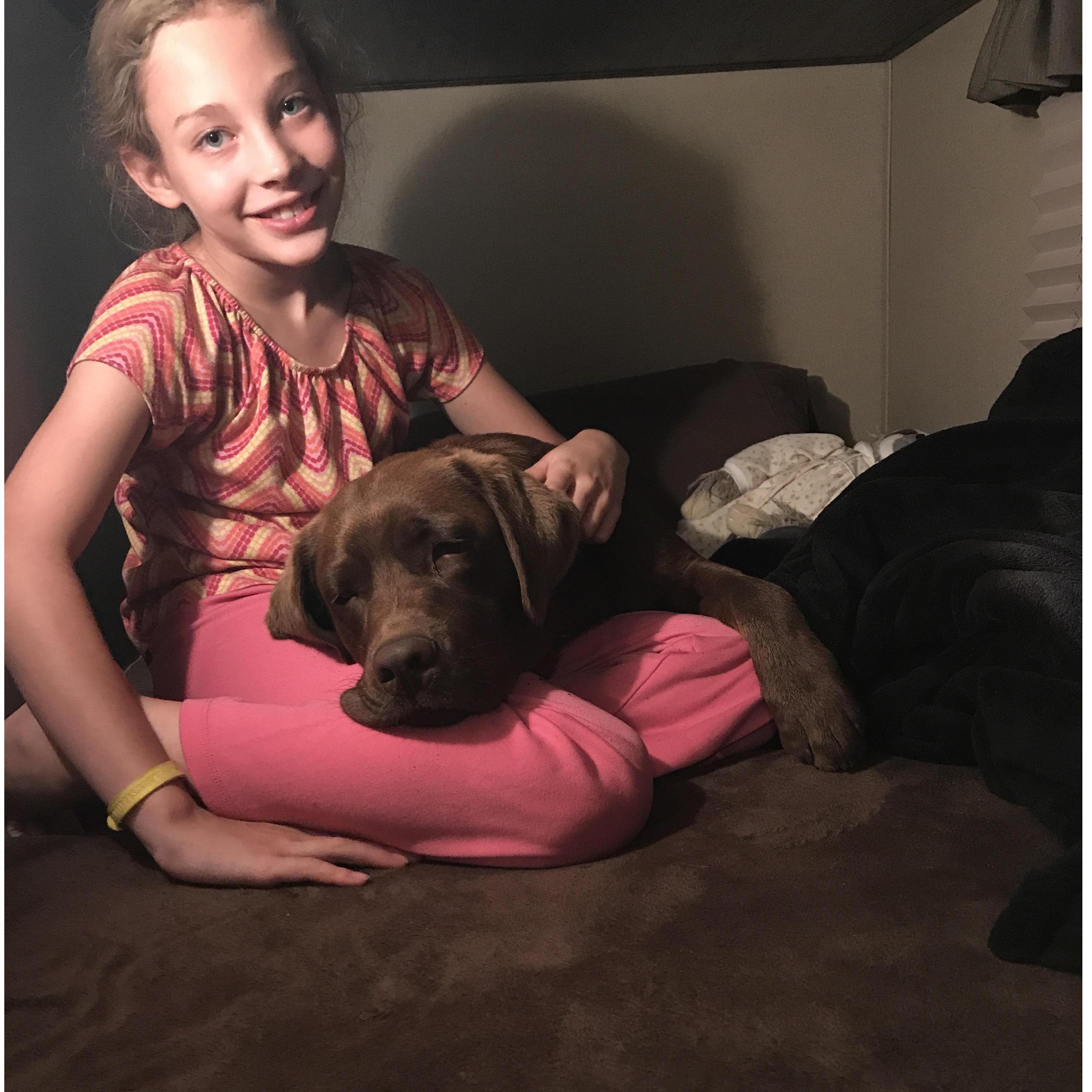DOZER AND ALLIE SNUGGLING IN THE BUNK BED IN THE CAMPER