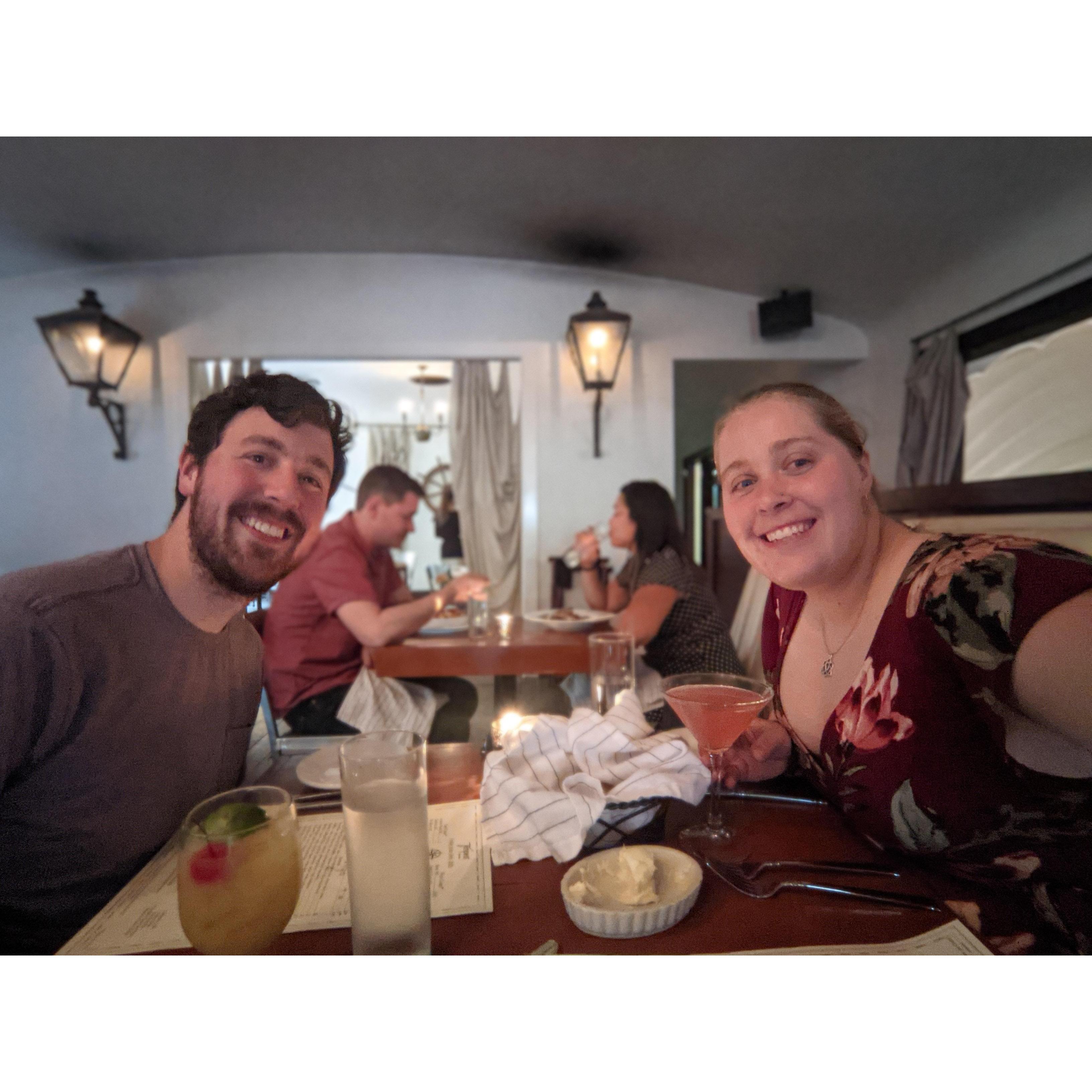 Celebrating our two year anniversary at Tempest Oyster bar.